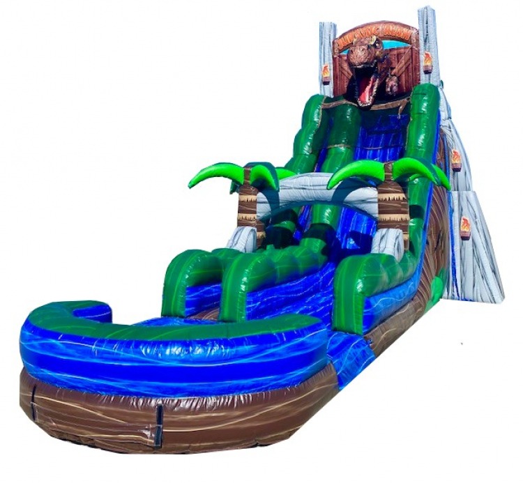 24ft Jurassic Rush Water Slide w/ Pool